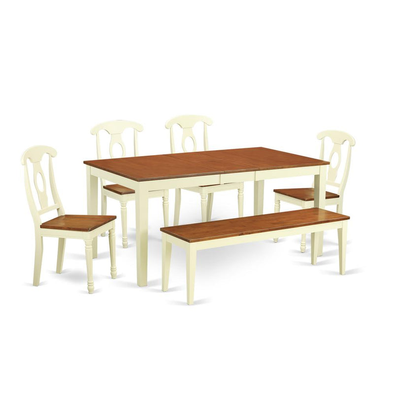 6-Pc  Dining  room  set  -  Kitchen  Table  and  4  Kitchen  Dining  Chairs  and  Bench