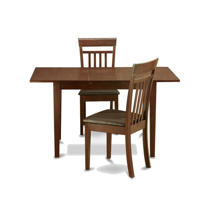 3  Pc  small  Kitchen  Table  set  -  Table  with  Leaf  and  2  Kitchen  Chairs