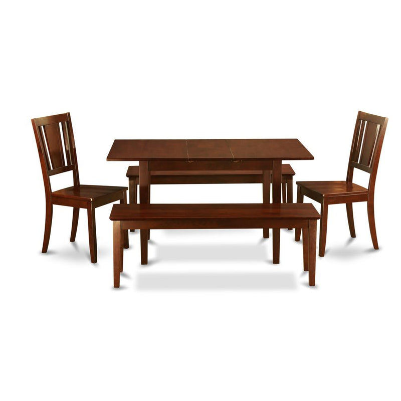 5  PC  dinette  set  for  small  spaces  -  Table  plus  2  Kitchen  Chairs  and  2  Benches