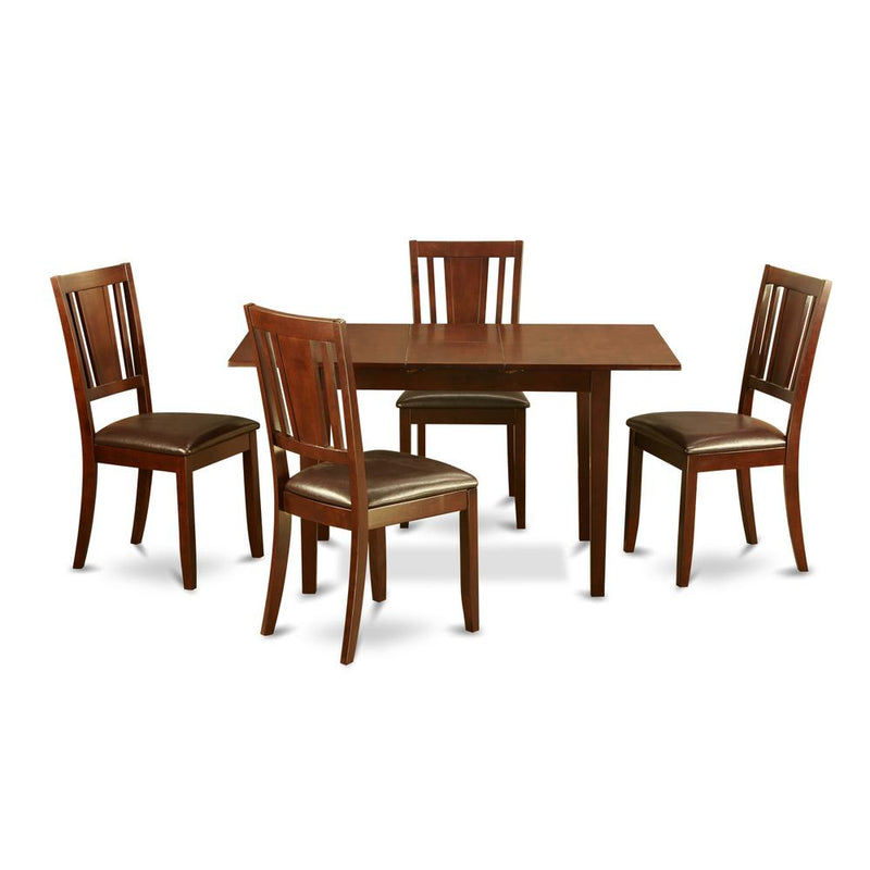 5  Pc  Small  dinette  set  -  Table  with  Leaf  and  4  Kitchen  Chairs