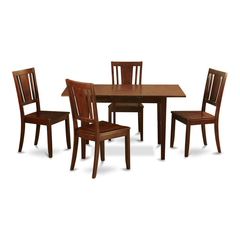 5  Pc  Small  Kitchen  dinette  set  -  Table  with  a  12in  Leaf  and  4  Dining  Table  Chairs