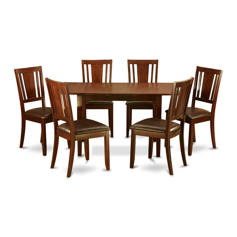 7  Pc  Kitchen  Tables  set  -  Table  with  Leaf  and  6  Dining  Chairs