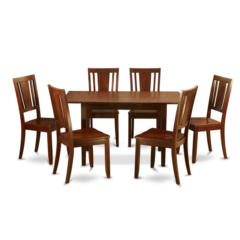 7  Pc  Kitchen  Dining  Tables  set  -  Table  with  Leaf  and  6  Dining  Chairs