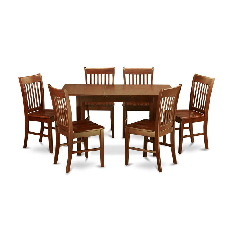 7  Pc  small  Kitchen  Table  set  -  Table  with  Leaf  and  6  Dining  Chairs