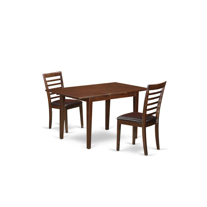 3  Pc  small  Kitchen  Table  set  -  Table  with  Leaf  and  2  Kitchen  Dining  Chairs