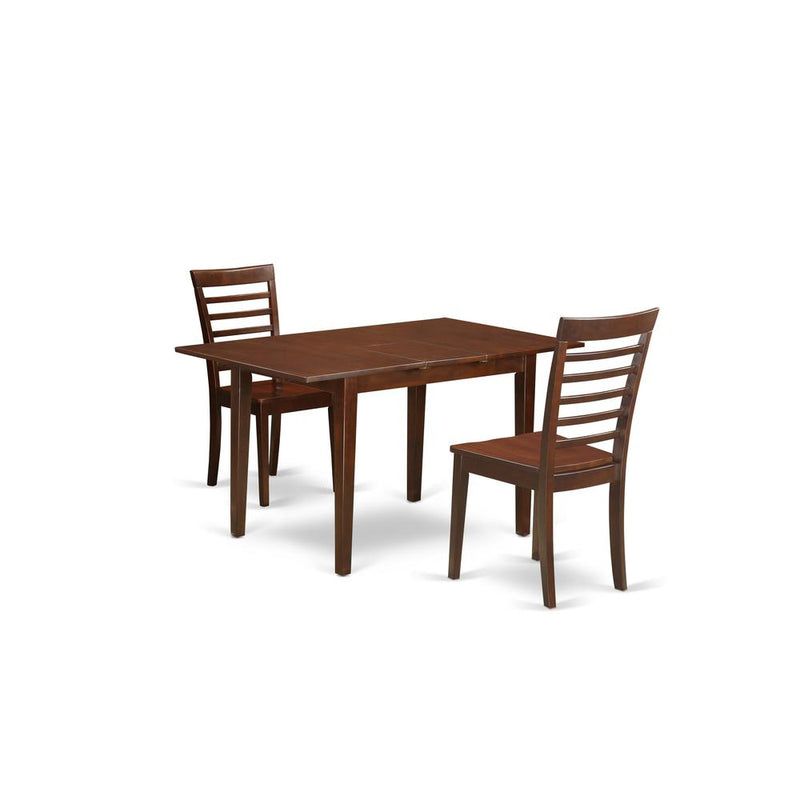 3  Pc  Kitchen  dinette  set  -  Table  with  Leaf  and  2  Kitchen  Chairs