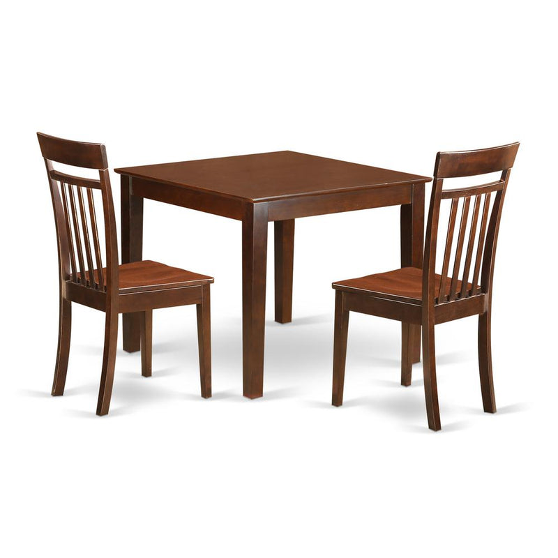 3  PC  Dinette  Table  set  with  a  Dining  Table  and  2  Dining  Chairs  in  Mahogany