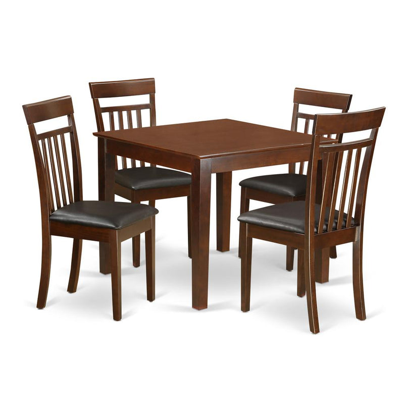 5  PC  Kitchen  Table  set  with  a  Dining  Table  and  4  Kitchen  Chairs  in  Mahogany