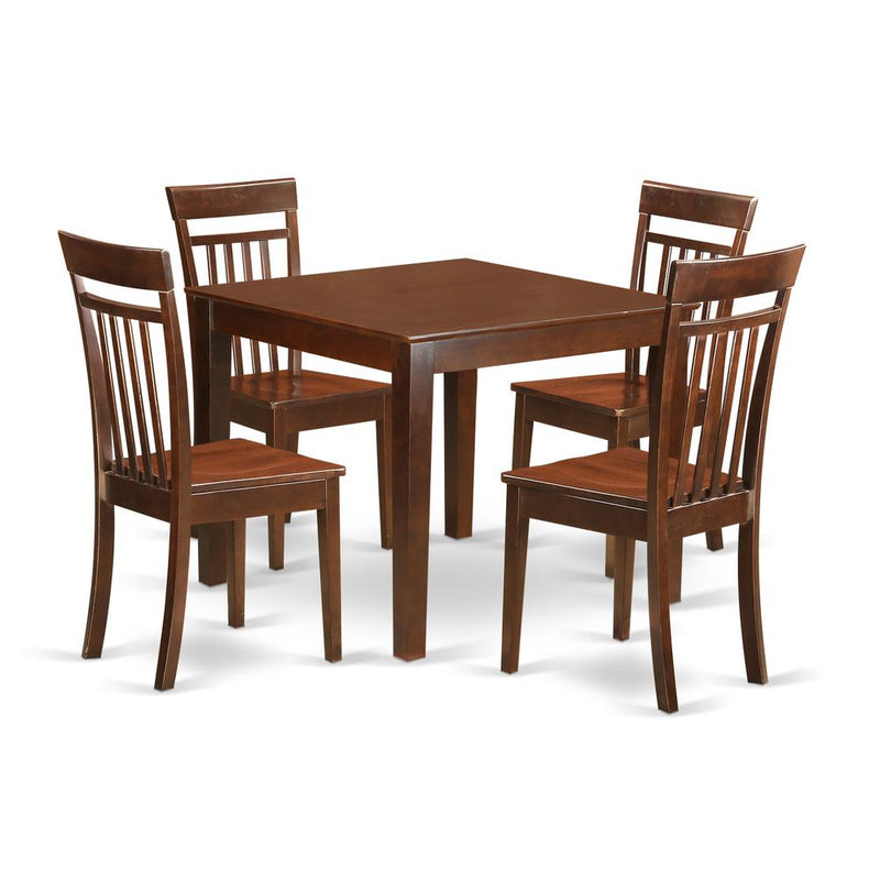 5  PcSmall  Kitchen  Table  set  with  a  Dining  Table  and  4  Dining  Chairs  in  Mahogany