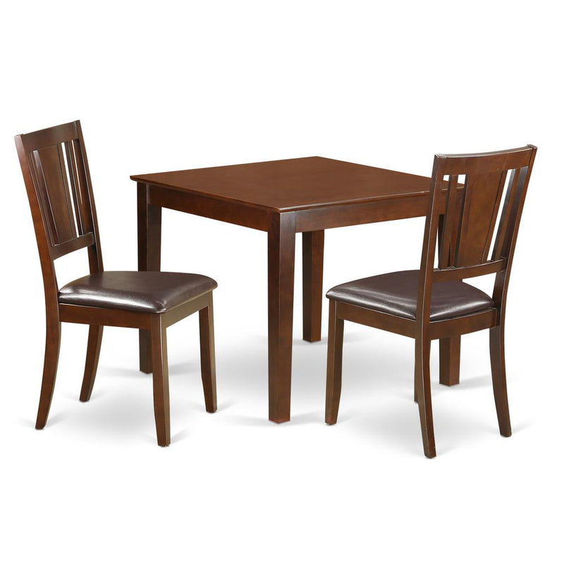 3  Pcsmall  Kitchen  Table  set  with  a  Dining  Table  and  2  Dining  Chairs  in  Mahogany