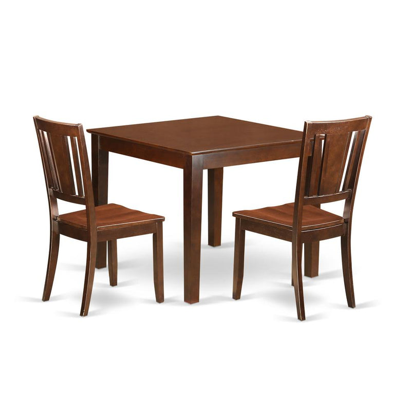 3  PC  Small  Kitchen  Table  set  with  a  Table  and  2  Dining  Chairs  in  Mahogany