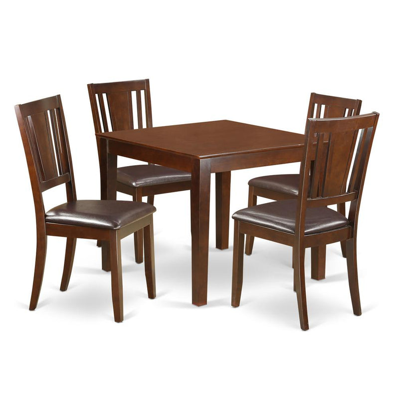 5  Pc  Dinette  set  with  a  Dining  Table  and  4  Dining  Chairs  in  Mahogany