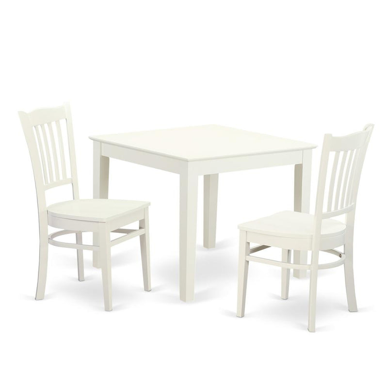 3  Pcbreakfast  nook  Table  and  2  Wood  Dining  room  chair  in  Linen  White