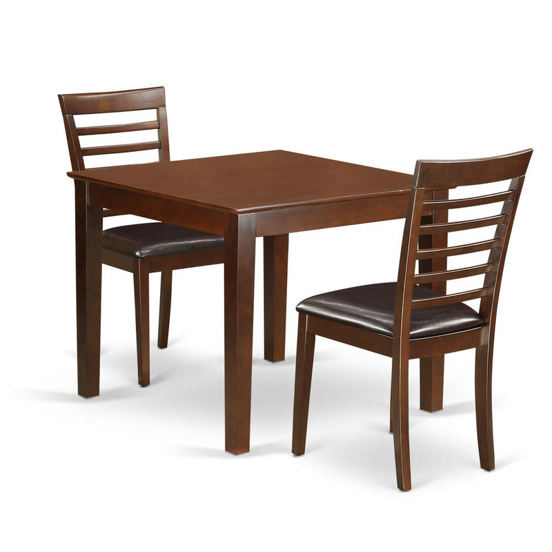 3  Pc  Dinette  Table  set  with  a  Dining  Table  and  2  Dining  Chairs  in  Mahogany