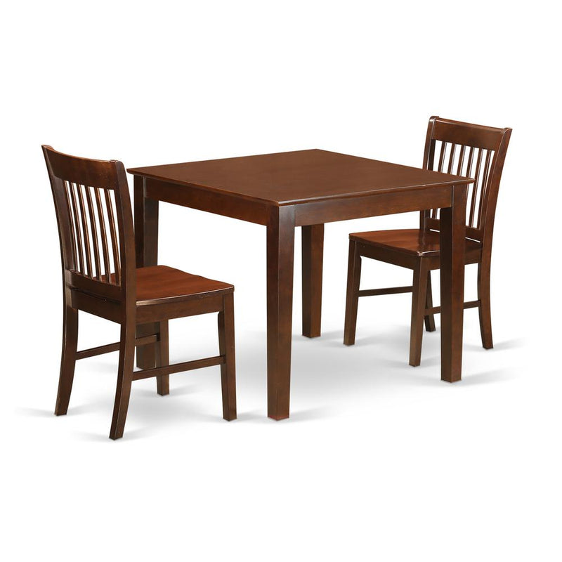 3  Pc  Dinette  set  with  a  Dining  Table  and  2  Dining  Chairs  in  Mahogany