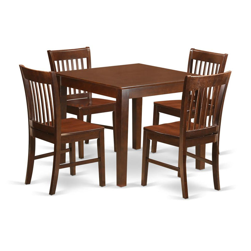 5  PC  Kitchen  Table  set  with  a  Table  and  4  Dining  Chairs  in  Mahogany