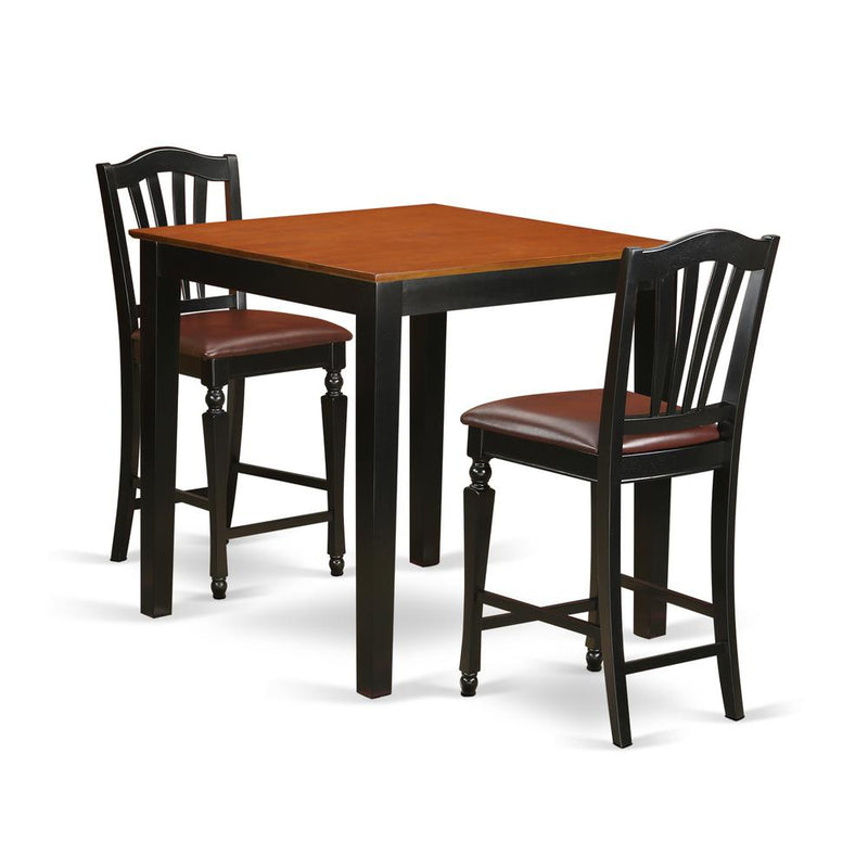 3  Pc  counter  height  Table  and  chair  set  -  high  top  Table  and  2  Chairs.