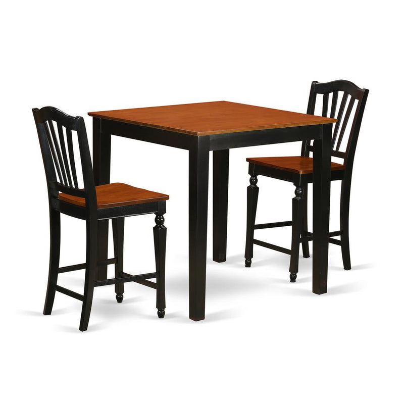 3  Pc  counter  height  Dining  room  set-pub  Table  and  2  Kitchen  Chairs.