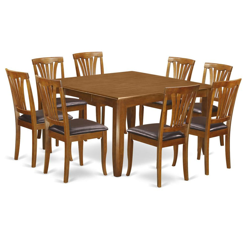 9  Pc  Dining  room  set-Table  with  Leaf  and  8  Dining  Chairs.