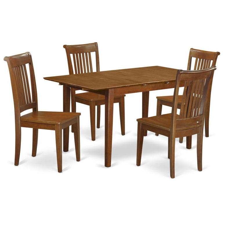 5  PC  Kitchen  Table  set  Table  with  Leaf  and  4  Kitchen  Chairs