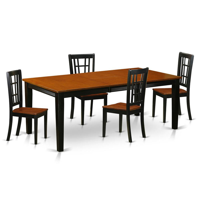 5  PC  Dining  set-Dining  Table  with  4  Wooden  Dining  Chairs