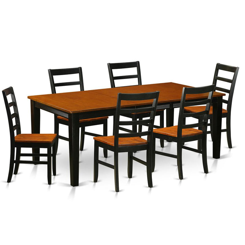 7  Pc  Dining  room  set-Dining  Table  with  6  Wooden  Dining  Chairs