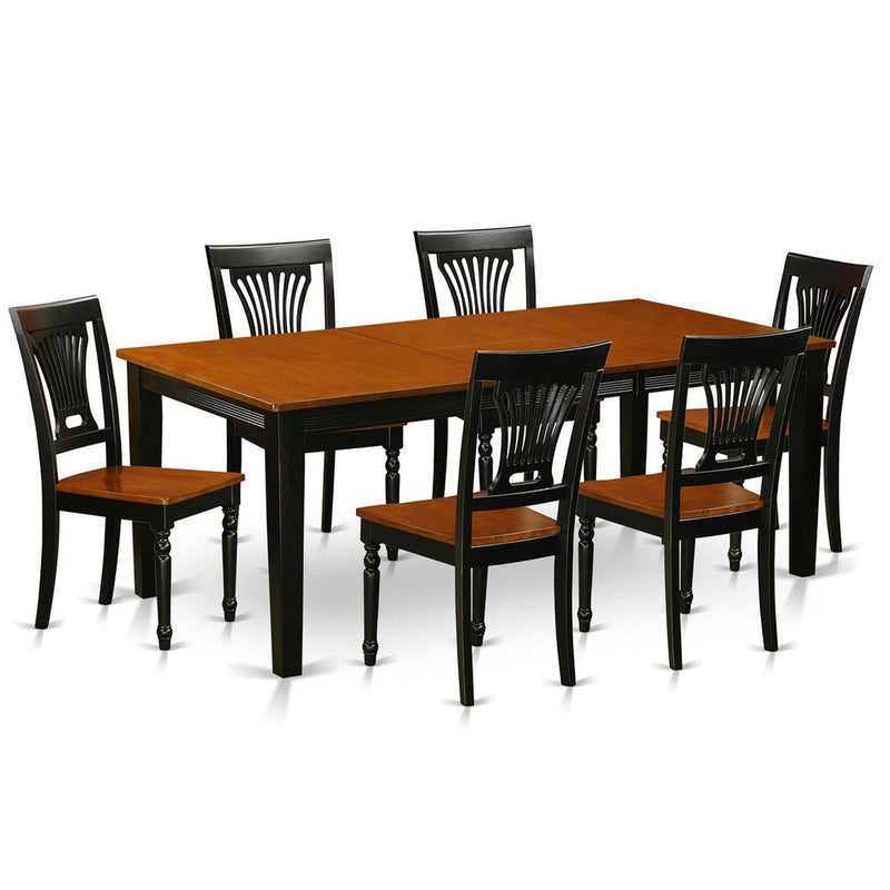 7  Pc  Dining  room  set-Dining  Table  and  6  Wood  Dining  Chairs