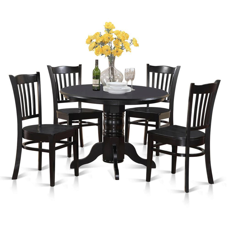 5 pcs Small Kitchen Table Set-Round Table and 4 Dining Chairs