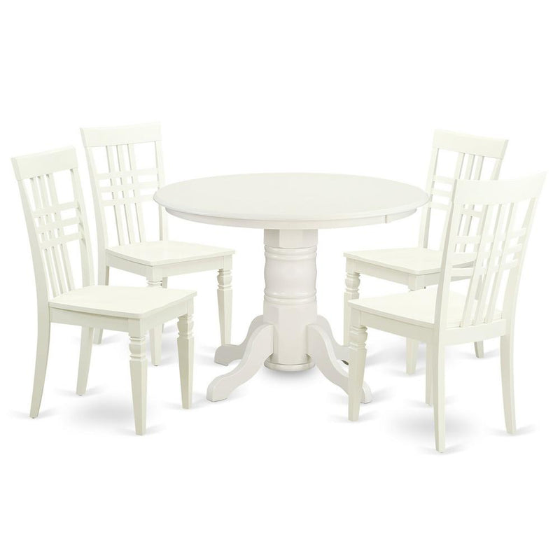 5  PC  small  dinette  set  with  a  Dining  Table  and  4  Dining  Chairs  in  Linen  White