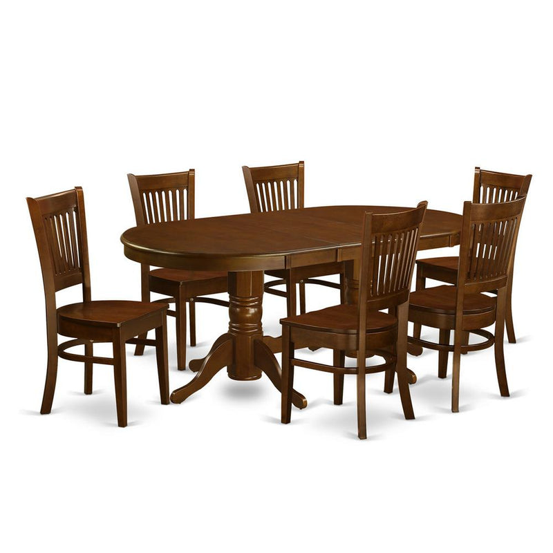 7  Pc  Dining  room  set  Table  with  Leaf  and  6  Kitchen  Dining  Chairs