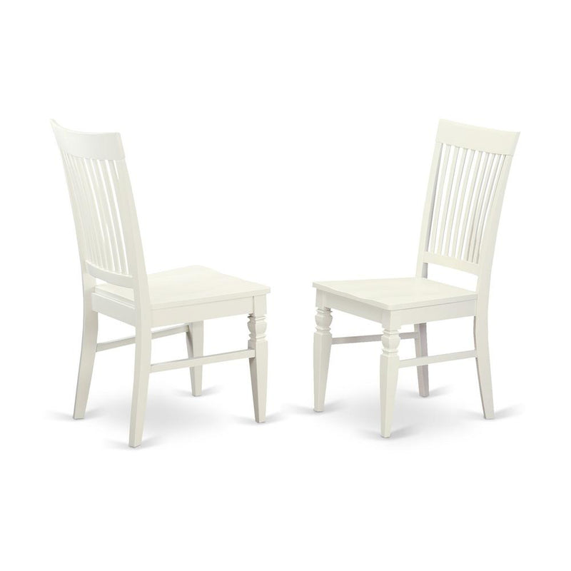 Weston  Dining  Wood  Seat  Dining  Chair  with  Slatted  Back  in    in  Linen  White  Finish,  Set  of  2