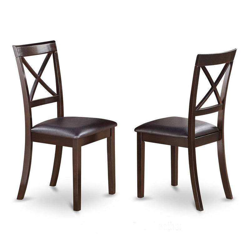 Boston  X-Back  Chair  for  dining  room  with    Faux  Leather  Upholstered  Seat,  Set  of  2