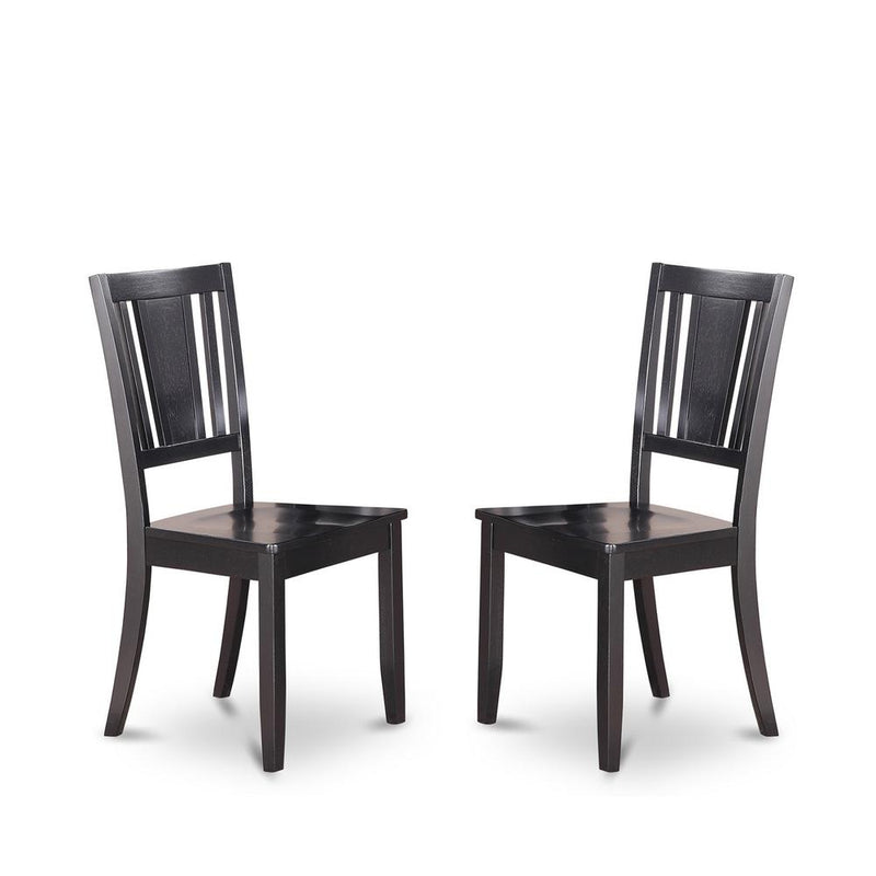 Dudley  Dining  Chair  with  Wood  Seat  in  Black  Finish,  Set  of  2