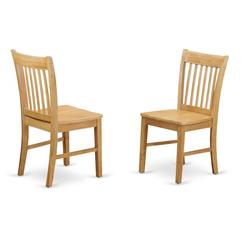 Norfolk  Dining  chair  with  Wood  Seat    -Oak  Finish.,  Set  of  2