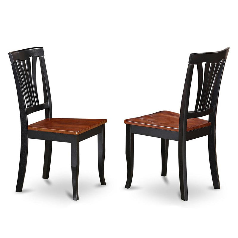 Avon  Chair  for  dining  room  Wood  Seat-Black  and  Cherry  Finish,  Set  of  2