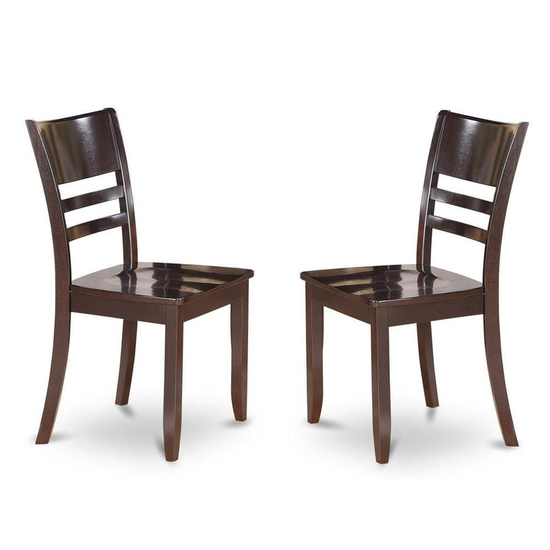 Lynfield  Dining  Chair  with  Wood  Seat  in  Cappuccino  Finish,  Set  of  2