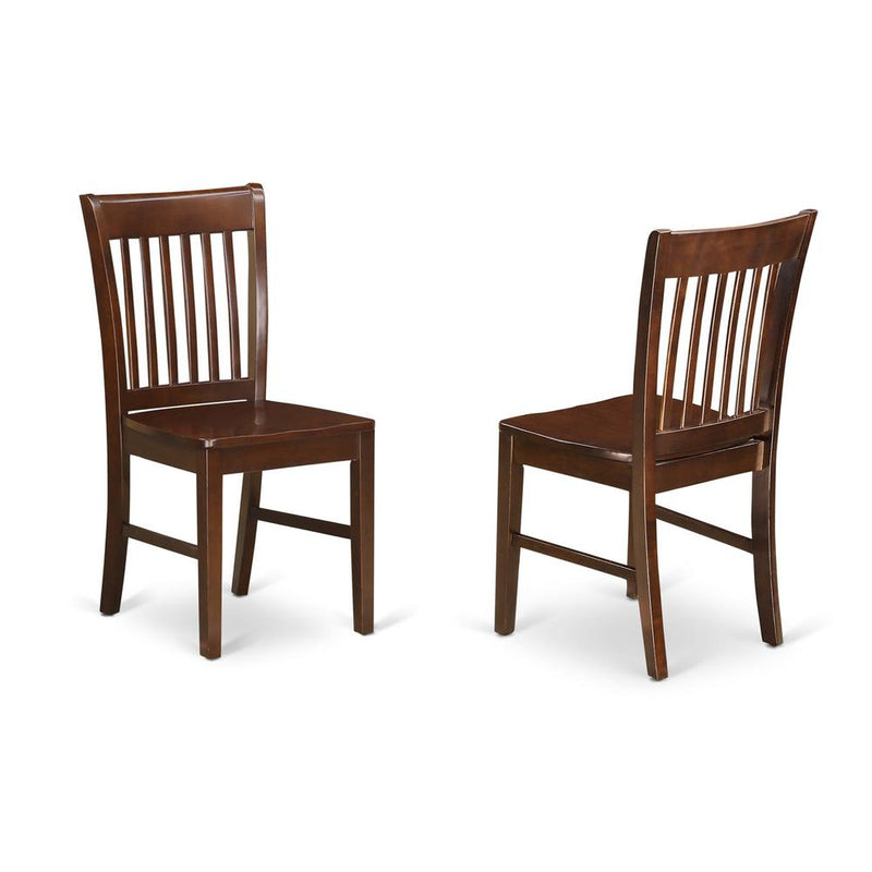 Norfolk  kitchen  dining  chair  with  Wood  Seat    -Mahogany  Finish.,  Set  of  2