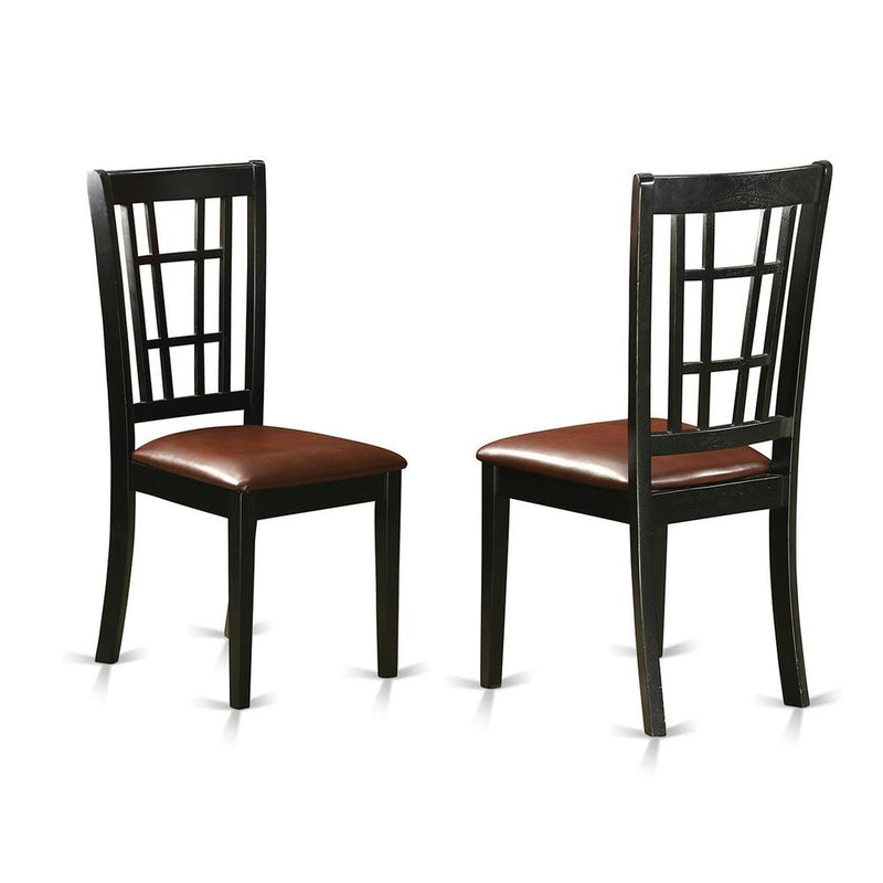 Nicoli  Dining  Chair  with  Faux  Leather    Upholstered  Seat  ,  Set  of  2