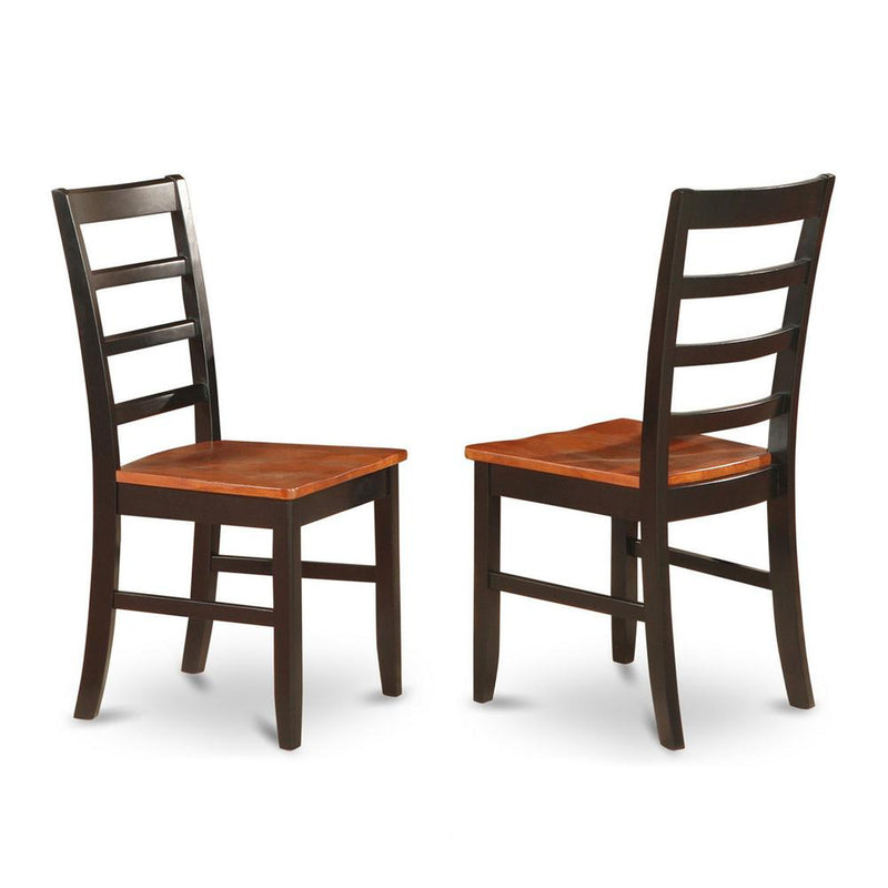 Parfait  Chair  with  Wood  Seat  -    Black  &  Cherry  Finish.,  Set  of  2