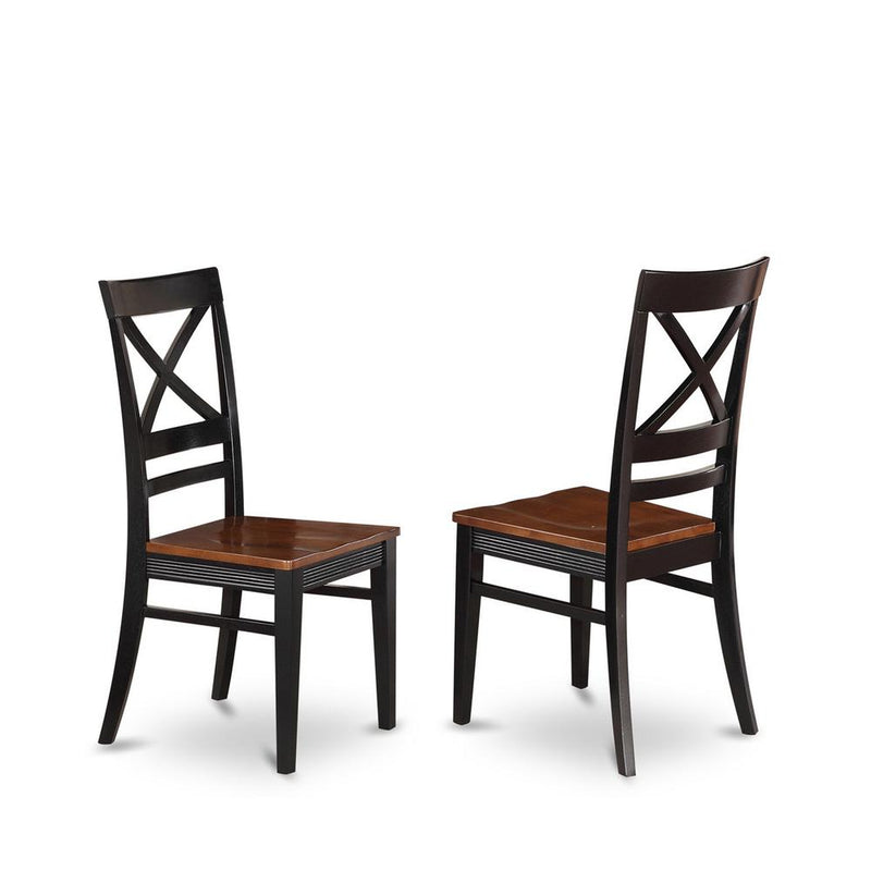 Quincy  Dining  Dining  room  Chair  With  X-Back  in  Black  &  Cherry  Finish,  Set  of  2