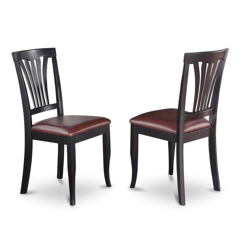 Avon  Chair  for  dining  room  With  Faux  Leather  Seat  -  Black    Finish,  Set  of  2