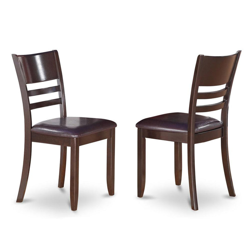 Lynfield  Dining  Chair  with  Faux  Leather  Upholstered  Seat  in  Cappuccino  Finish,  Set  of  2