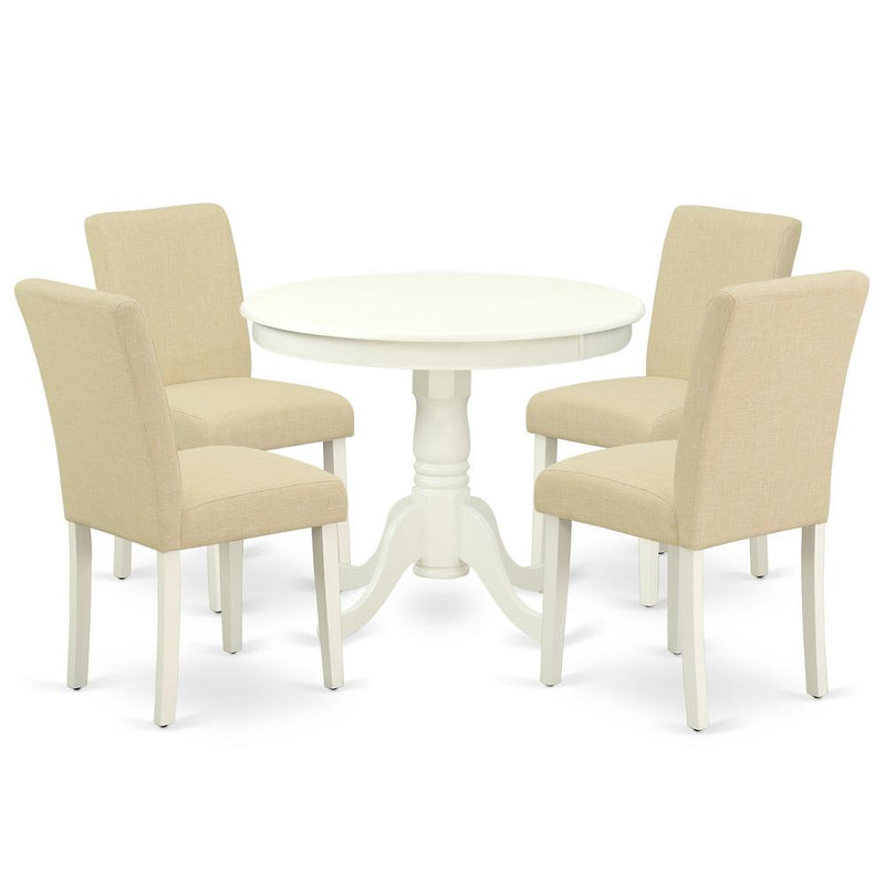 Dining Room Set Linen White, ANAB5-LWH-02