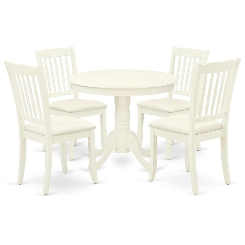 Dining Room Set Linen White, ANDA5-LWH-C