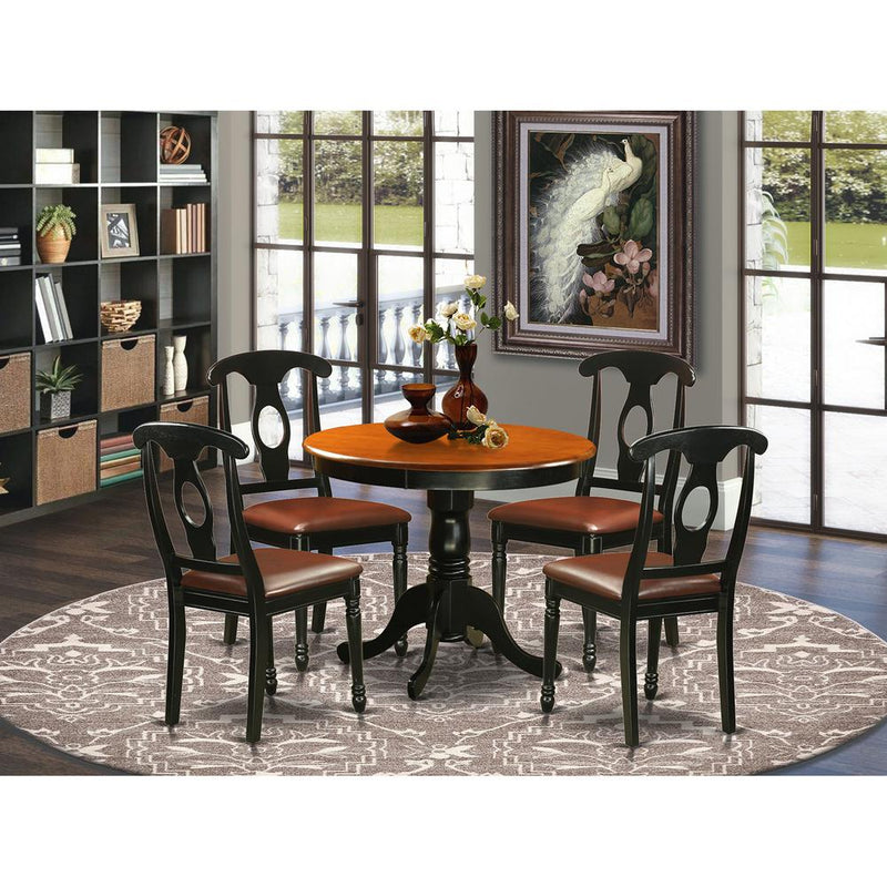 5  PC  Dining  set  including  4  Leather  Chairs  in  Black