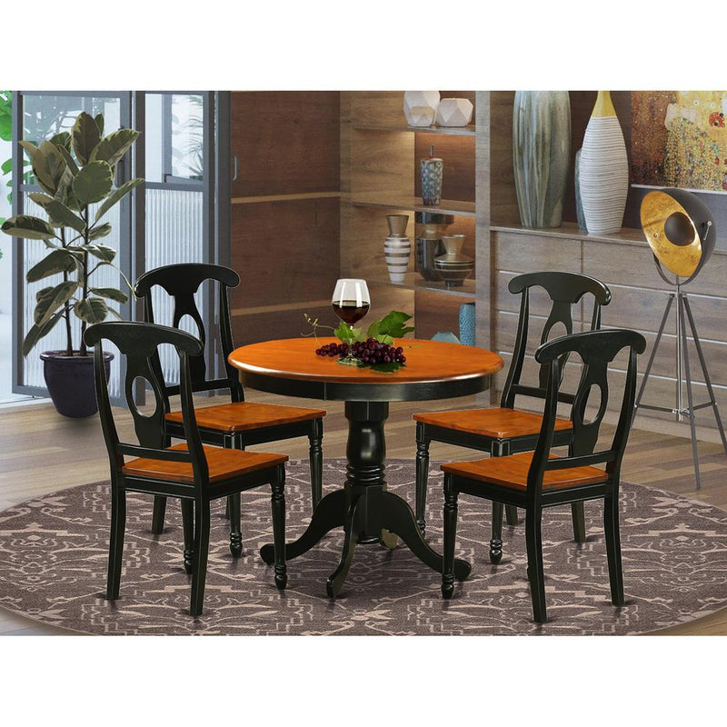 5  PC  Dining  set  including  4  Wood  Chairs  in  Black