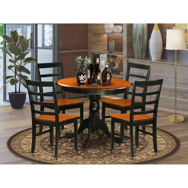 Dining  furniture  set  -  5  Pcs  with  4  Wooden  Chairs  in  Black