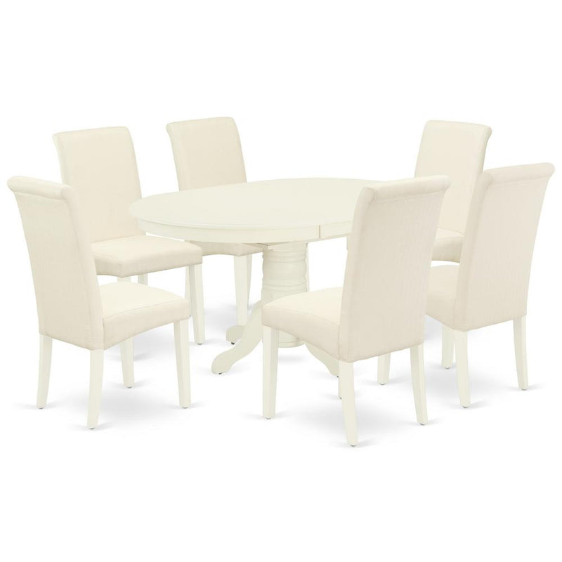 Dining Room Set Linen White, AVBA7-LWH-01