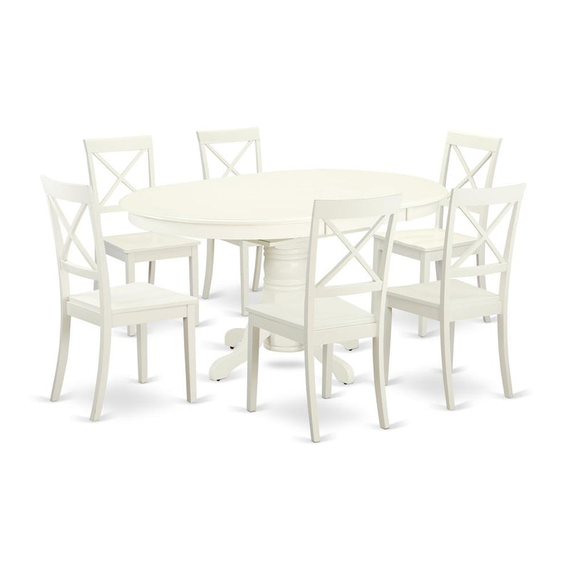 Dining Room Set Linen White, AVBO7-LWH-W