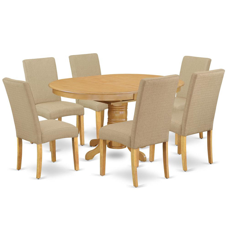 Dining Room Set Oak, AVDR7-OAK-16